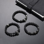 Trendy European Beaded Bracelet Skull Lava Stone Helmet Women's Fashion Jewelry Wholesale