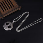 Titanium Steel Round Tag Punk Hip Hop Necklace Vintage Pendant Fashion Jewelry for Trendy Men Wholesale