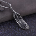 Titanium Steel Vintage Feather Pendant Necklace Personalized Stainless Steel Jewelry for Men & Women Wholesale