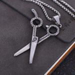 Minimalist Creative Scissor Design Titanium Steel Pendant Necklace Fashion Trendy Jewelry