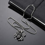Personalized Punk Style Spider Pendant Necklace Trendy Hip Hop Jewelry Wholesale Factory Supply