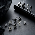Trendy Titanium Steel Ear Studs Set, Casual Street Style Unisex Earrings, Hip Hop Simple Single Ear Ornaments