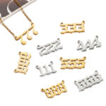 Minimalist Stainless Steel Number & Letter Necklace DIY Small Pendant Jewelry Accessories Wholesale