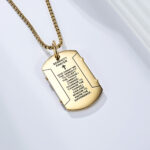 Trendy Men's Stainless Steel Dog Tag Necklace Street Hip Hop Titanium Steel Fashion Jewelry Pendant