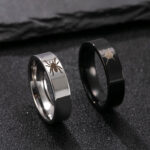 Punk Style Spider Web Bat Engraved Couple Rings Personalized Titanium Steel Stainless Steel Ring Set
