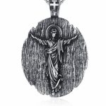 Holy Angel Jesus Pendant Necklace - Titanium Stainless Steel Religious Prayer Jewelry (Christmas Gift)