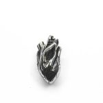 Retro Solid 3D Heart Pendant Necklace for Men - Hip Hop Titanium Stainless Steel Long Chain