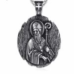 Pope Wisdom Sage Archbishop Pendant Necklace - Vintage Titanium Stainless Steel Men's Jewelry