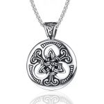 Vintage Irish Celtic Knot Round Tag Pendant - Punk Style Titanium Steel Necklace for Men