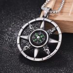 Korean Style Compass Pendant Necklace - Traveler Polaris North Star Titanium Steel Men's Jewelry