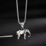 Vintage Lucky Elephant Pendant Necklace - Cute Minimalist Titanium Steel Unisex Long Chain