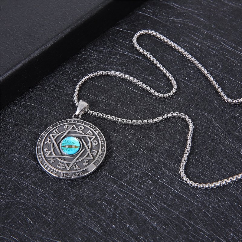 17797575066521445.jpg Premium Evil Eye Pendant Necklace for Men - Anti-tarnish Titanium Steel Eye of God Long Chain - Image 1