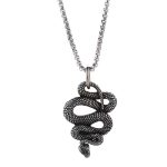Retro Snake Pendant Necklace - Hip Hop Titanium Steel Unisex Streetwear Jewelry