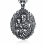 Vintage Portrait Round Tag Pendant Necklace - Titanium Stainless Steel Commemorative Jewelry