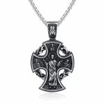 Viking Cross Pendant Necklace for Men - Anti-Tarnish Premium Titanium Steel Jewelry