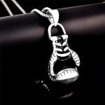 Vintage Boxing Glove Pendant Necklace - Titanium Steel Fitness Sport Men's Jewelry