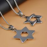 Hexagram Star of David Pendant Necklace for Men - Hip Hop Titanium Steel Fashion Jewelry