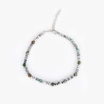 Bohemian Natural Stone Beaded Bracelet - Stainless Steel DIY Custom Engravable Vintage Jewelry