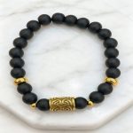 Irregular Gold and Black Beaded Bracelet - Versatile Women's Fashion Jewelry