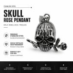 Men's Domineering Star Skull Necklace - Stainless Steel Punk Ghost Head Pendant Gothic Jewelry Accessories Style B