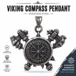Viking Mythology Stainless Steel Pendant Charm - Nordic Totem Pagan Jewelry Findings