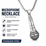 Personalized Fashion Microphone Charm Pendant - Men's Rock Punk Hip Hop Music Accessory Chain