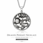 Retro Chinese Dragon Head Pendant Necklace - Domineering Men's Trendy Punk Rock Jewelry Accessories