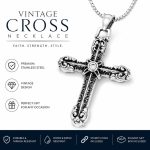 Retro Cross Pendant Necklace - Men's Rock Punk Gothic Choker Streetwear Hip Hop Stainless Steel Jewelry