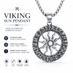 New Retro Stainless Steel Men's Necklace - Western Personalized Sunburst Radiant Sun Pendant Accessory