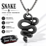 Nightclub Party Retro Snake Chain Necklace - Men's Hip Hop Stainless Steel Python Pendant Women's Jewelry