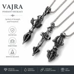 Stainless Steel Buddhist Vajra Pestle Bell Amulet Pendant - Retro Religious Talisman Jewelry Accessories