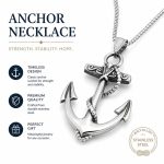 Stainless Steel Retro Nautical Anchor Pendant Necklace - Korean Fashion Pirate Compass Marine Charm Gift