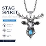 Stainless Steel Retro Elk Antler Pendant Necklace - Romantic Deer Head Hip Hop Men's Decorative Jewelry