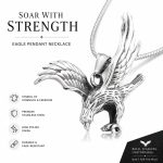 YuanBao Western Retro Flying Eagle Pendant Necklace - Domineering Men's Trendy Falcon Jewelry Accessories