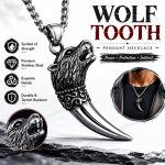 Domineering Wolf Tooth & Wolf Head Combination Necklace - Stainless Steel Hip Hop Streetwear Pendant