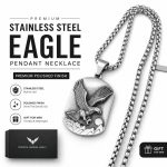 Korean Fashion Soaring Eagle Dog Tag Necklace - Hip Hop Military Plate Retro Dancing Party Pendant Gift