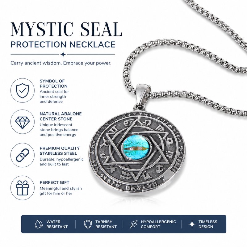 Evil Eye Pendant Necklace - Stainless Steel Non-Fading Men's Jewelry